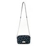 Printing Logo Vegan Leather Crossbody Bag Blue Cross body Camera Bags