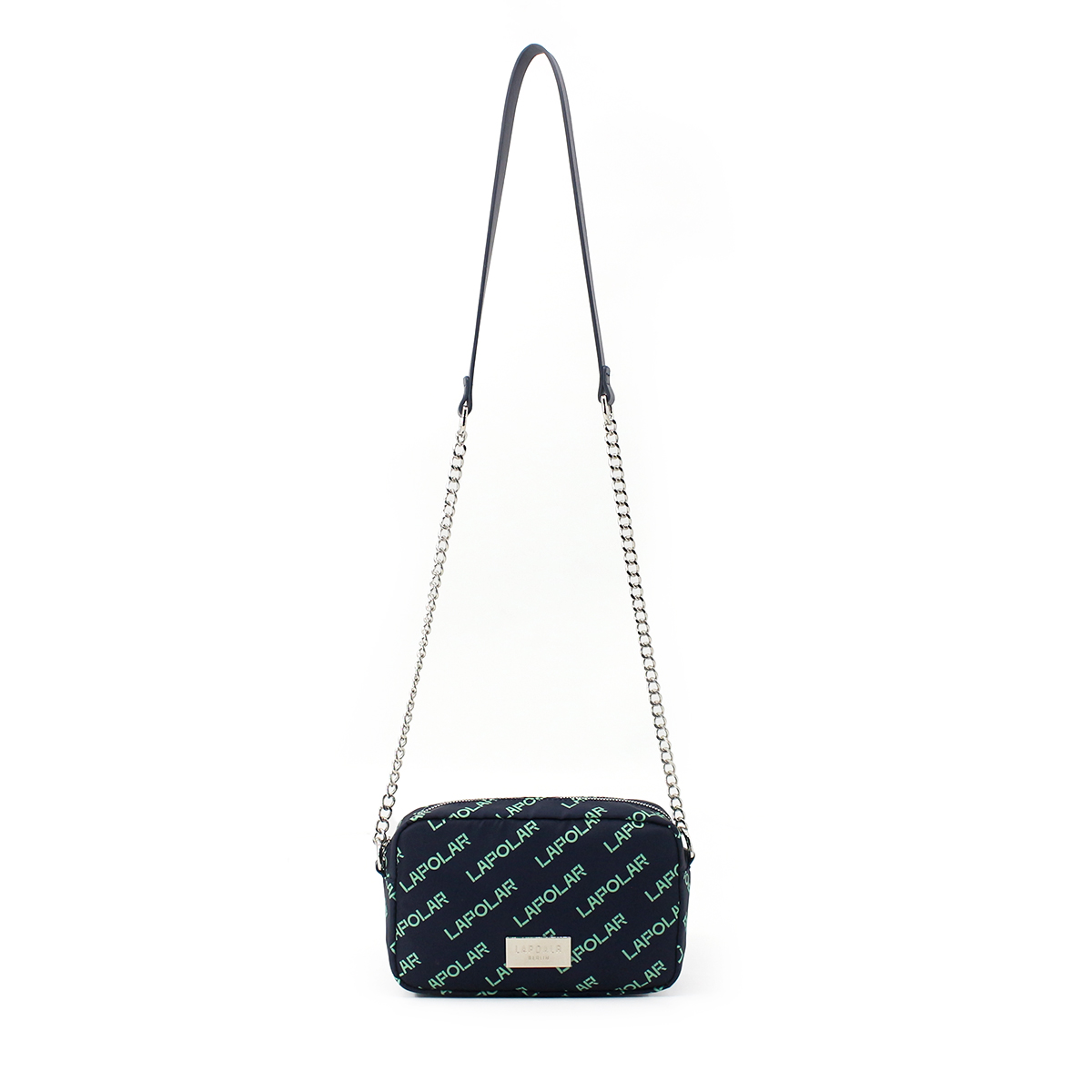 Printing Logo Vegan Leather Crossbody Bag Blue Cross body Camera Bags